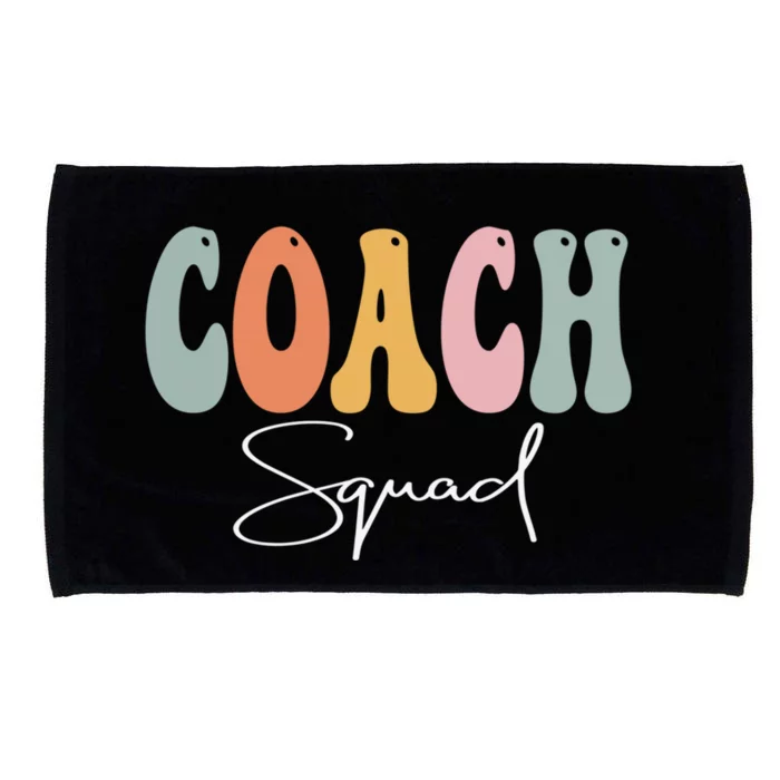 Coach Squad Retro Groovy Vintage Happy First Day Of School Gift Microfiber Hand Towel