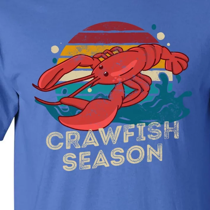 Crawfish Season Retro Crawfish Boil Love Crayfish Seafood Gift Tall T-Shirt