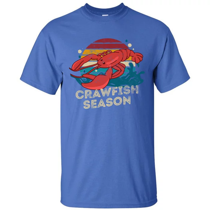 Crawfish Season Retro Crawfish Boil Love Crayfish Seafood Gift Tall T-Shirt