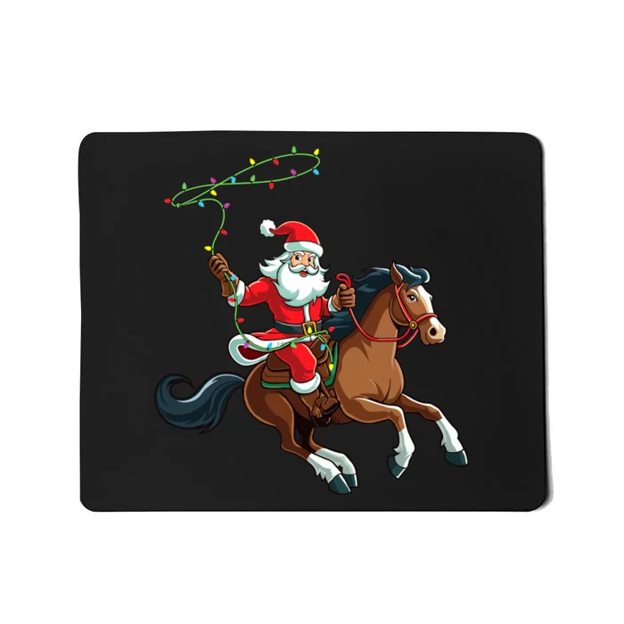 Cowboy Santa Riding A Horse Christmas Funny Mousepad