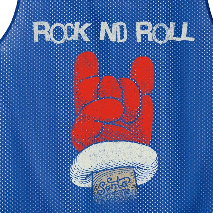 Christmas Santa Rock Nd Roll Music Lovers Christmas Costume Gift Mesh Reversible Basketball Jersey Tank