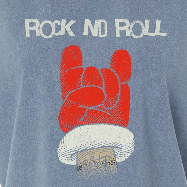 Christmas Santa Rock Nd Roll Music Lovers Christmas Costume Gift Garment-Dyed Women's Muscle Tee