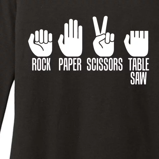 Carpenters Shirts Rock Paper Scissor Table Saw Carpentry Gift Womens CVC Long Sleeve Shirt