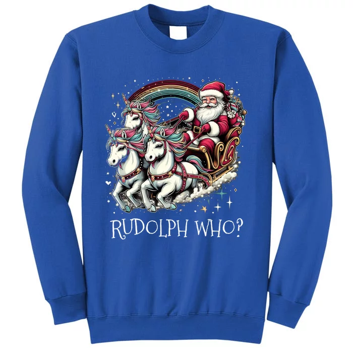 Christmas Santa Riding Unicorn Xmas Rainbow Gift Sweatshirt