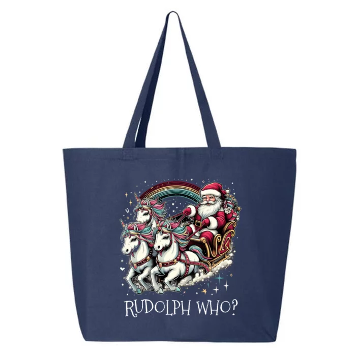 Christmas Santa Riding Unicorn Xmas Rainbow Gift 25L Jumbo Tote