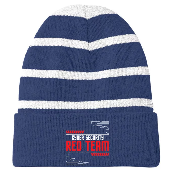 Cyber Security Red Team Computer Engineer Hacker Hacking Striped Beanie with Solid Band