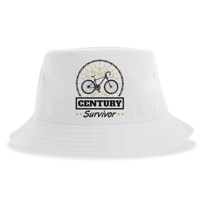 Century Survivor Road Cycling Ride 100 Miles Sustainable Bucket Hat