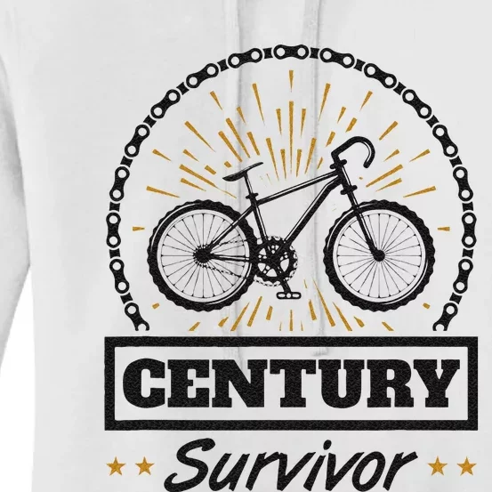 Century Survivor Road Cycling Ride 100 Miles Women's Pullover Hoodie