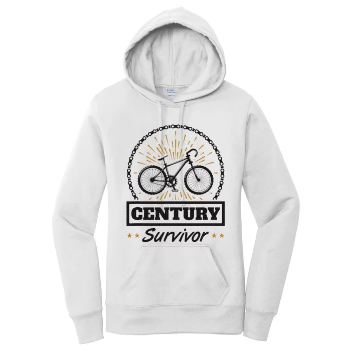 Century Survivor Road Cycling Ride 100 Miles Women's Pullover Hoodie