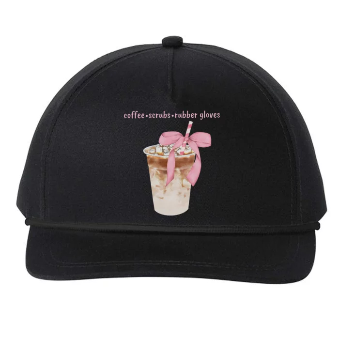 Coffee Scrubs Rubber Gloves Snapback Five-Panel Rope Hat