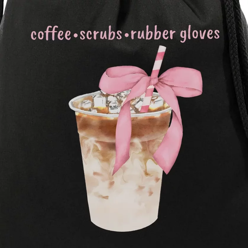 Coffee Scrubs Rubber Gloves Drawstring Bag