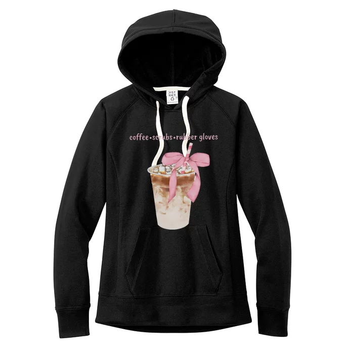 Coffee Scrubs Rubber Gloves Women's Fleece Hoodie