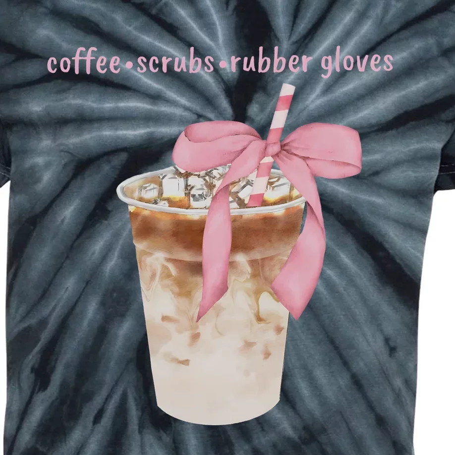 Coffee Scrubs Rubber Gloves Kids Tie-Dye T-Shirt