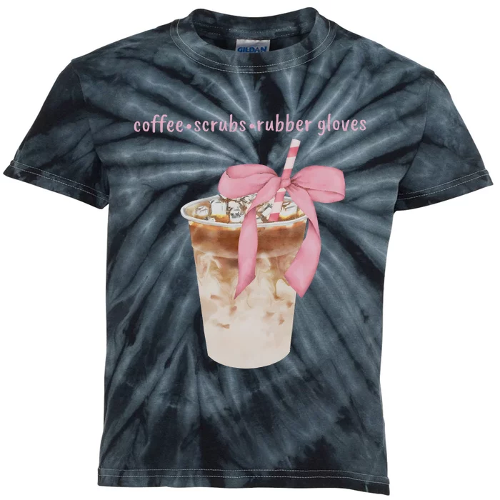 Coffee Scrubs Rubber Gloves Kids Tie-Dye T-Shirt