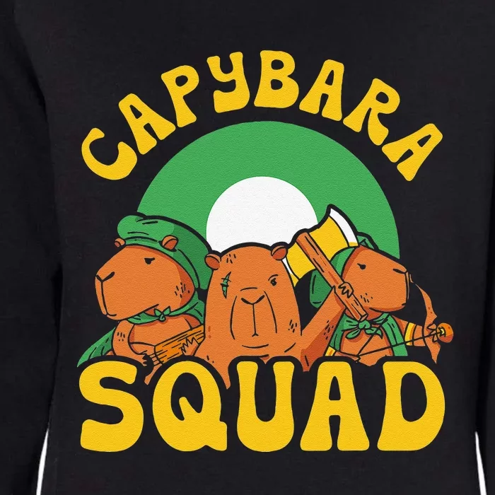 Capybara Squad Rodent Animal Capybaras Lover Womens California Wash Sweatshirt