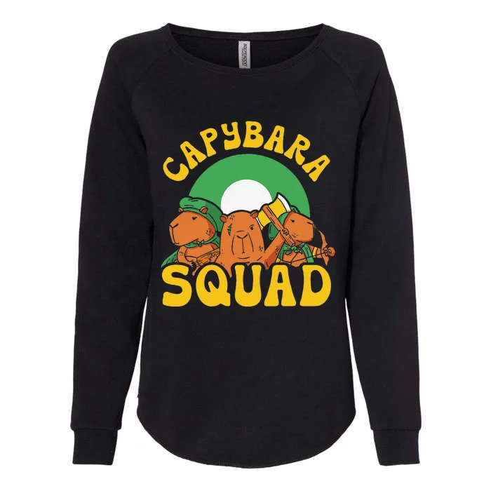 Capybara Squad Rodent Animal Capybaras Lover Womens California Wash Sweatshirt