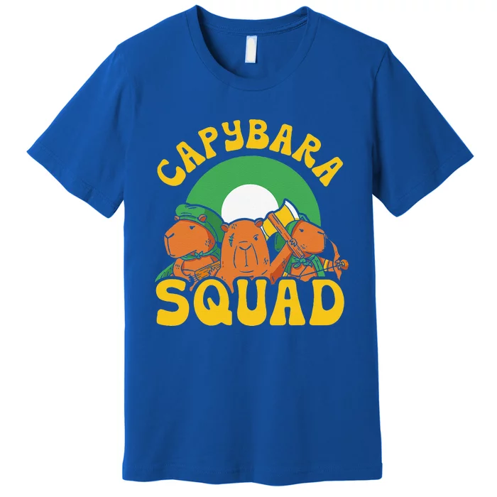 Capybara Squad Rodent Animal Capybaras Lover Premium T-Shirt