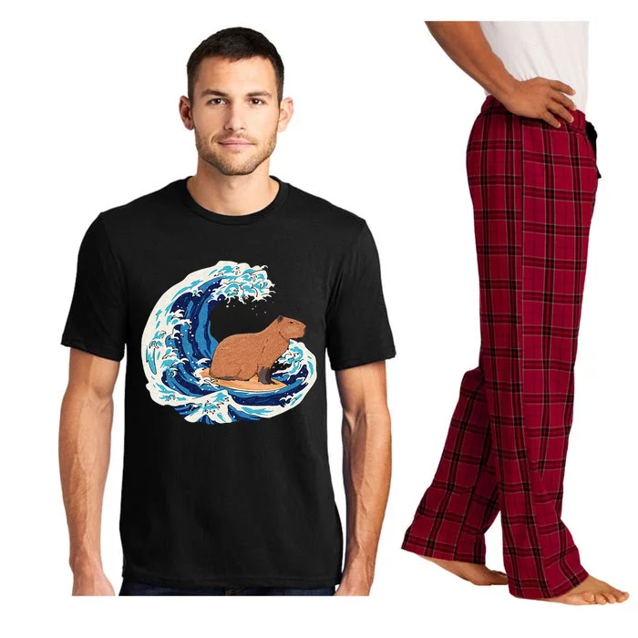 Capybara Surfing Rodent Wave Humor Animal Pajama Set