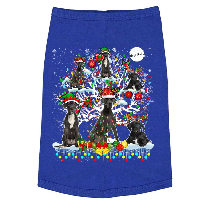 Cute Santa Reindeer Elf Great Danes On Xmas Tree Ornats Great Gift Doggie Tank