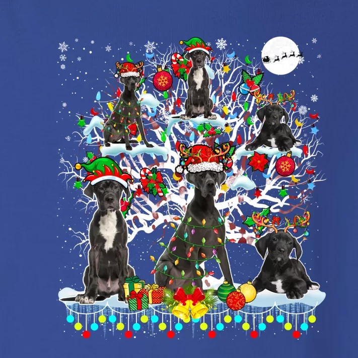 Cute Santa Reindeer Elf Great Danes On Xmas Tree Ornats Great Gift Toddler Long Sleeve Shirt