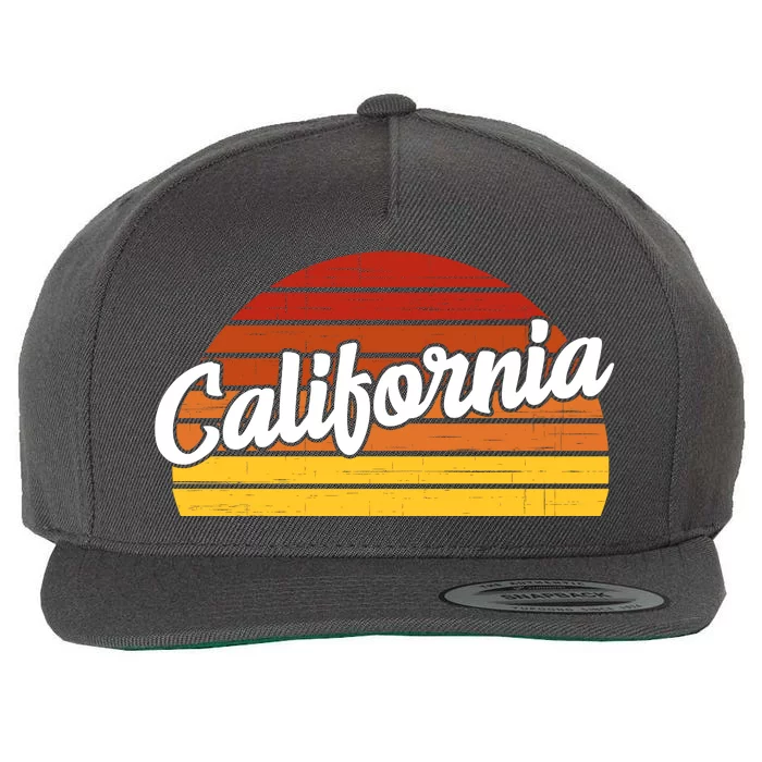 California Sunset Retro Vintage Wool Snapback Cap