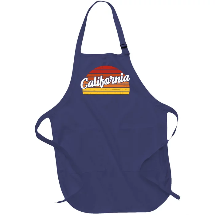 California Sunset Retro Vintage Full-Length Apron With Pocket