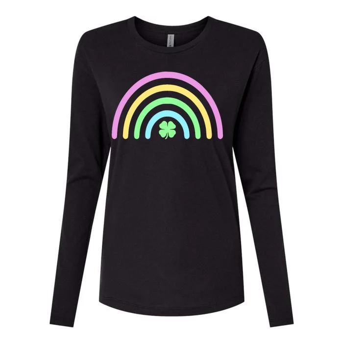 Colorful Shamrock Rainbow Womens Cotton Relaxed Long Sleeve T-Shirt