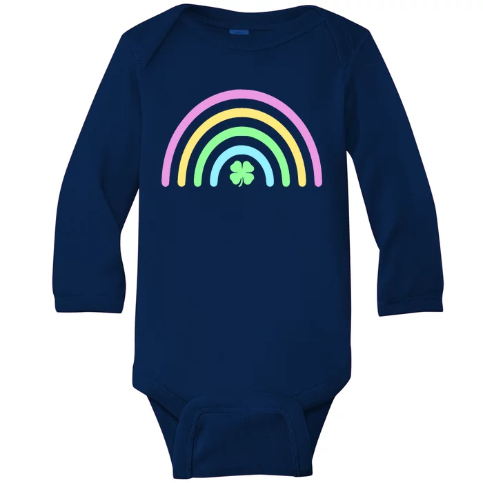 Colorful Shamrock Rainbow Baby Long Sleeve Bodysuit