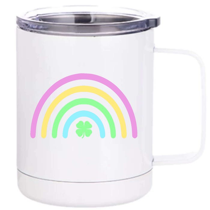 Colorful Shamrock Rainbow Front & Back 12oz Stainless Steel Tumbler Cup