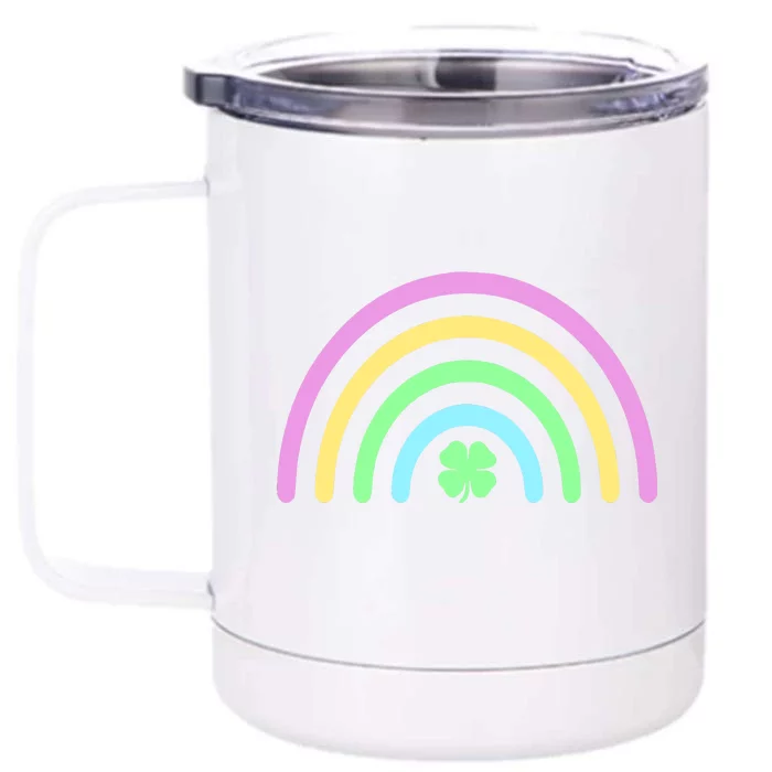 Colorful Shamrock Rainbow Front & Back 12oz Stainless Steel Tumbler Cup