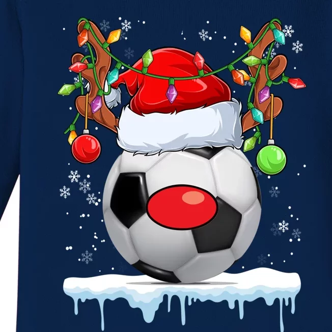 Christmas Soccer Reindeer Santa Hat Light Xmas Boys Cute Gift Baby Long Sleeve Bodysuit