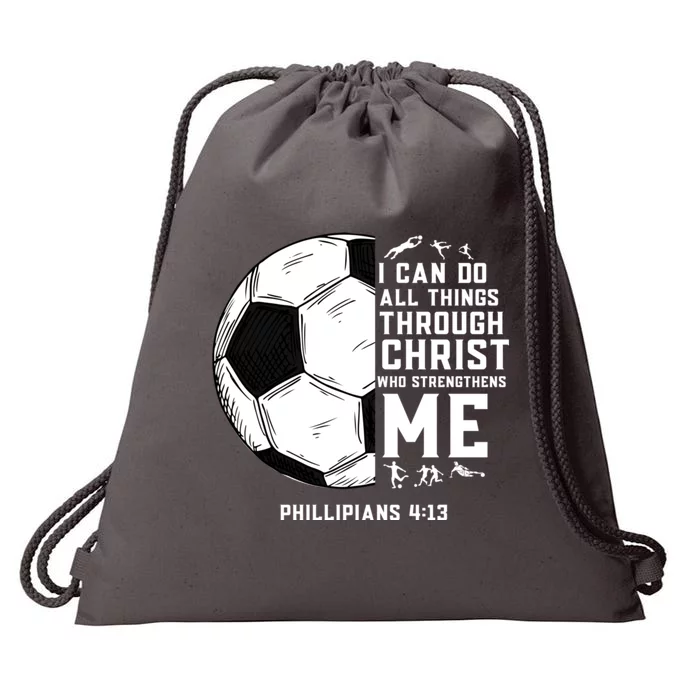 Christian Soccer Religious Gifts Drawstring Bag