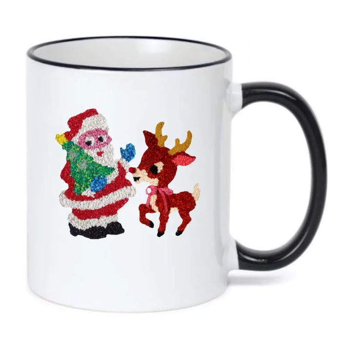 Cute Santa Reindeer Best Friends Christmas Cheer Black Color Changing Mug