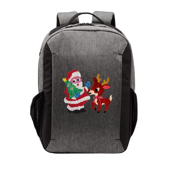 Cute Santa Reindeer Best Friends Christmas Cheer Vector Backpack