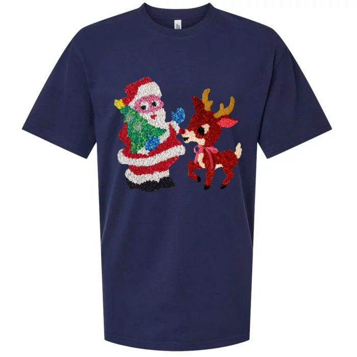 Cute Santa Reindeer Best Friends Christmas Cheer Sueded Cloud Jersey T-Shirt