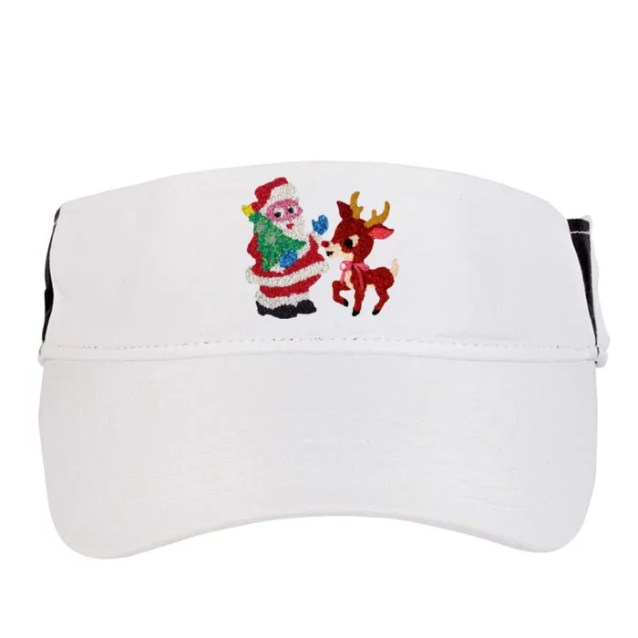 Cute Santa Reindeer Best Friends Christmas Cheer Adult Drive Performance Visor