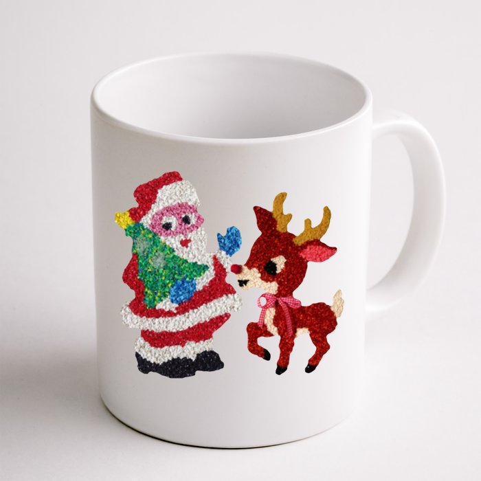 Cute Santa Reindeer Best Friends Christmas Cheer Front & Back Coffee Mug