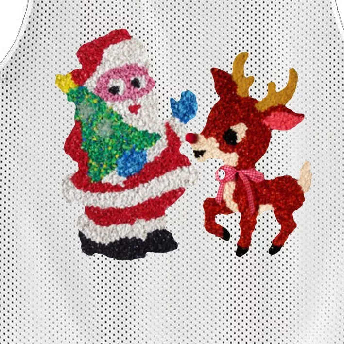 Cute Santa Reindeer Best Friends Christmas Cheer Mesh Reversible Basketball Jersey Tank