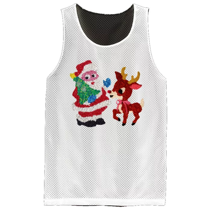 Cute Santa Reindeer Best Friends Christmas Cheer Mesh Reversible Basketball Jersey Tank