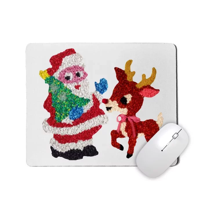 Cute Santa Reindeer Best Friends Christmas Cheer Mousepad