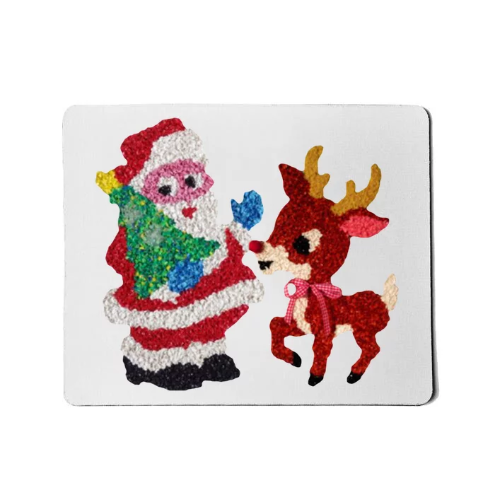 Cute Santa Reindeer Best Friends Christmas Cheer Mousepad