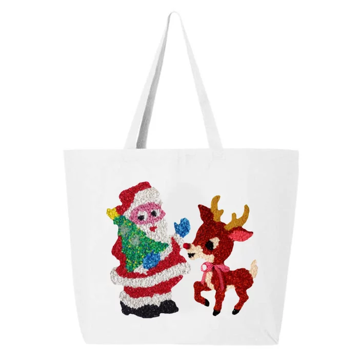 Cute Santa Reindeer Best Friends Christmas Cheer 25L Jumbo Tote