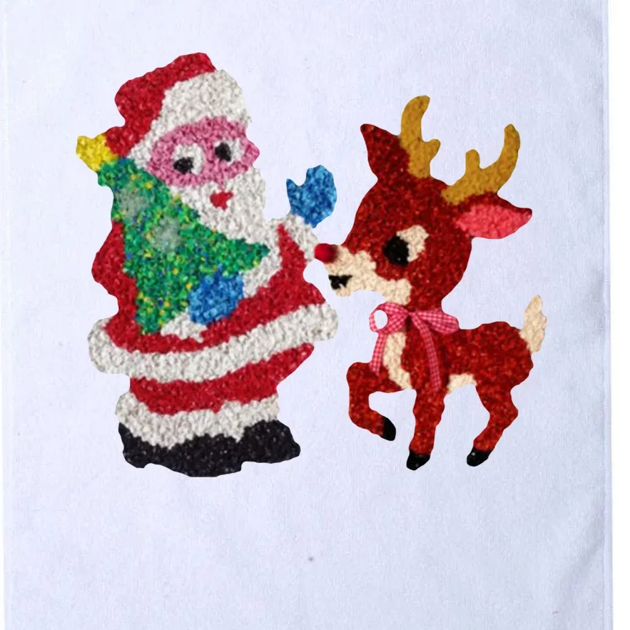 Cute Santa Reindeer Best Friends Christmas Cheer Platinum Collection Golf Towel