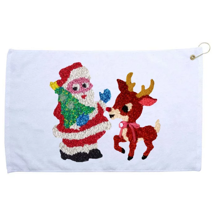 Cute Santa Reindeer Best Friends Christmas Cheer Grommeted Golf Towel