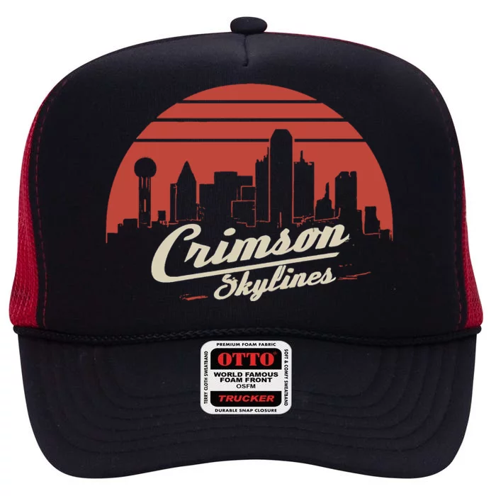 Crimson Skylines Rock Band High Crown Mesh Trucker Hat