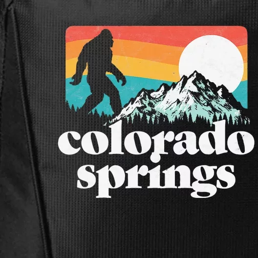 Colorado Springs Retro Bigfoot Mountains City Backpack