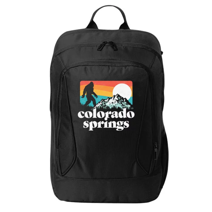 Colorado Springs Retro Bigfoot Mountains City Backpack