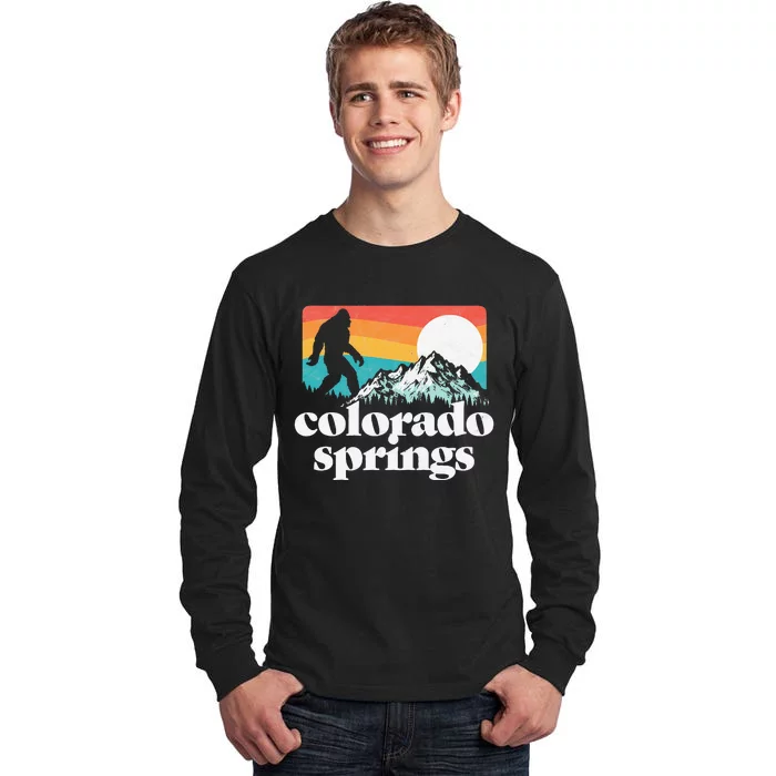 Colorado Springs Retro Bigfoot Mountains Tall Long Sleeve T-Shirt