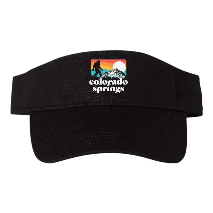 Colorado Springs Retro Bigfoot Mountains Valucap Bio-Washed Visor