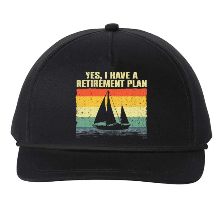 Cool Sailing Retirement Plan Boating Sailboat Snapback Five-Panel Rope Hat